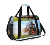 Steam Train Ddesign - Bolsa de viaje para niñas, niños, mujeres y hombres, diseño retro de fin de semana, bolsa de noche, bolsa de hombro para viajes, deportes, gimnasio