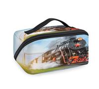 Steam Train Ddesign - Bolsas de maquillaje de viaje para mujeres, hombres, niñas, niños, retro, bolsa de lavado, bolsa de aseo portátil, organizador de artículos de tocador