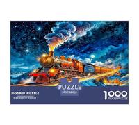 Steam Train Extreme Difficulty 1000 Piece Puzzle - Educational Art Game for Adults and Kids 12+ 38x26cm/1000pcs