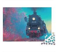 Steam Train in Forest Rompecabezas Imposible,desafío for Adults Entretenimiento Creativo 1000 Piezas Obra De Arte De Juego De para Adultos Y Niños A Partir De 12 Años 38x26cm/1000pcs
