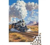 Steam Train Jigsaw Puzzles Puzzle for Adults Kids. 1000 Piece Impossible Challenge Toy Educational Games Home Decoration for Educational Games Gifts 1000pcs (75x50cm)