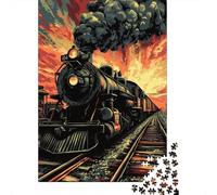Steam Train Jigsaw Puzzles Puzzle for Adults Kids. 1000 Piece Impossible Challenge Toy Educational Games Home Decoration for Educational Games Gifts 1000pcs (75x50cm)
