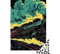 Steam Train Jigsaw Puzzles Puzzle for Adults Kids. 1000 Piece Impossible Challenge Toy Educational Game Home Decoration for Educational Games Gifts 1000pcs (75x50cm)
