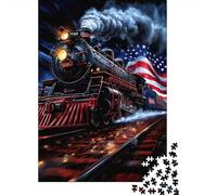 Steam Train Jigsaw Puzzles Puzzle for Adults Kids. 1000 Piece Impossible Challenge Toy Educational Games Home Decoration for Educational Games Gifts 1000pcs (75x50cm)