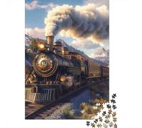 Steam Train Jigsaw Puzzles Puzzle for Adults Kids. 1000 Piece Impossible Challenge Toy Educational Game Home Decoration for Educational Games Gifts 1000pcs (75x50cm)