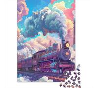 Steam Train Jigsaw Puzzles Puzzle for Adults Kids. 1000 Pieces Whimsical Challenge Toy Educational Game Home Decoration for Educational Games Gifts 1000pcs (75x50cm)