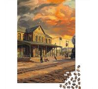 Steam Train Jigsaw Puzzles Puzzle for Adults Kids. 1000 Pieces Whimsical Challenge Toy Educational Game Home Decoration for Educational Games Gifts 1000pcs (75x50cm)