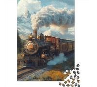 Steam Train Jigsaw Puzzles Puzzles for Adults Kids. 1000 Piece Whimsical Challenge Toy Educational Games Home Decoration for Adults& Kids Age 14 Years Up 1000pcs (75x50cm)