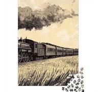 Steam Train Jigsaw Puzzles Puzzles for Adults Kids. 1000 Pieces Impossible Challenge Toy Educational Game Home Decoration for Adults& Kids Age 14 Years Up 1000pcs (75x50cm)