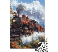 Steam Train Jigsaw Puzzles Puzzles for Adults Kids. 1000 Pieces Impossible Challenge Toy Educational Game Home Decoration for Educational Games Gifts 1000pcs (75x50cm)