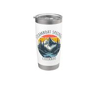 Steamboat Springs, Colorado, EE. UU., diseño retro, montañés, de estilo vintage Vaso térmico de acero inoxidable de doble pared