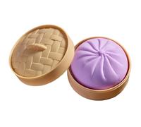 Steamed Bun Squeeze Toy, Realistic Rebound Dim Sum Prop, 4x4 Inches Tool with Textured Finish, Soft Elastic Polymer, Traditional Food Design with Cute Style, Sensory Gear for Classroom and Commuting