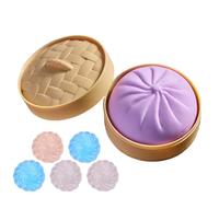 Steamed Buns Stress Ball - Giant Cute Dumpling Squishy Fidget Toys, Calming Funny Sensory Tools Squeeze Toys For Kids & Adults, Stress Relief For Birthday Gift Women Men