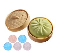 Steamed Buns Stress Ball - Giant Cute Dumpling Squishy Fidget Toys, Calming Funny Sensory Tools Squeeze Toys For Kids & Adults, Stress Relief For Birthday Gift Women Men