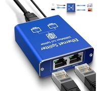 STEAMEMO - Divisor Gigabit Ethernet 1 a 2, divisor de red Ethernet, divisor LAN con cable de alimentación USB, divisor RJ45 de alta velocidad de 1000 Mbps para cable Cat5/5e/6/7/8 [2 dispositivos