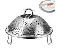 Steamer Basket, Expandable Food Steaming, 6.5x4.92 Inches Stainless Pot Cooking with Foldable Design, Veggie Steamer, Heat Resistant Food Cooking, Seafood Vegetable Steaming for Home