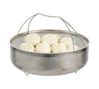 Steamer Basket - Fine Mesh Pot Insert with Handle Vegetables Seafood, Essential Kitchen Tool for Home College Dorm Apartment Diet Planning Everyday Cooking Stainless Steel