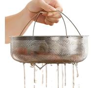 Steamer Basket - Stainless Steel Mesh 21x8.5cm 24.6x9.4cm | Kitchen Cooking Food Steaming Basket with Handle Durable Vegetable Steamer Insert Pot Strainer | for home kitchen dorm apartment