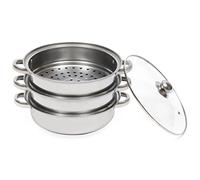 Steamer - Sartén de acero inoxidable de 3 capas