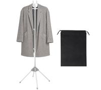 Steamer Stand, Foldable Garment Hanger with Adjustable Height, Ironing Steaming Holder for Travel, Dorm, Apartment, Home, Hotel, RV, and Small Living Spaces, 62.99x22.44x18.11 inches, Gray, Black