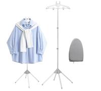 Steamer Stand, Foldable Handheld Garment Rack, Versatile Fabric Care Tool with Ironing Glove for Suit Jacket Gown Pants Wedding Dress T-Shirt Blouse Home and Travel Use