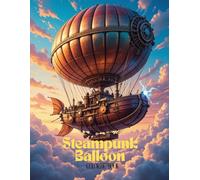 Steampunk Balloon Coloring Book: Intricate Airships and Fantasy Sky Adventures for Teens and Adults