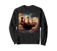 Steampunk Barco Pirata En Las Nubes Pintura Digital Sudadera