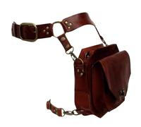 Steampunk - Bolsa medieval para muslos para hombres y mujeres, cintura medieval, escalada, ciclismo, muslo, accesorios medievales, Brown, Mass Beauty