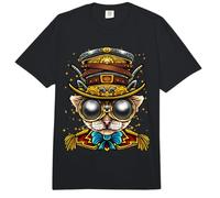 Steampunk Cat Retro Art Goth Gothic Punk Diseño Animal Comfort Colors Adult Heavyweight T-Shirt