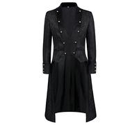 Steampunk - Chaqueta para hombre, abrigo gótico largo, color negro, estilo retro victoriano, ropa de vampiro, disfraz de Halloween