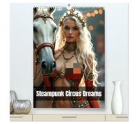 Steampunk Circus Dreams (High Quality Premium Wall Calendar 2026 DIN A2 portrait),CALVENDO 12 Month Wall Calendar: Through the year with breathtaking steampunk circus artists.