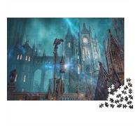 Steampunk City Puzzle for Adultoos 1000Piezas Reciclable Fantasy Art Mayores Puzzles Imposible Difícil Difícil Desafiante Aliviar Demencia Senil Actividad 52x38cm/1000pcs