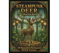 Steampunk Deer Coloring Book: 50 Mechanical Designs for Adults (Steampunk Coloring Book Collection)