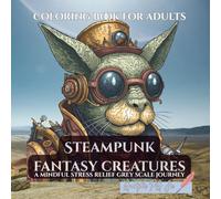 Steampunk Fantasy Creatures: A Mindful Stress Relief Grey Scale Jourrney