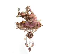Steampunk Flyship - Rompecabezas de madera 3D, kit de modelo de bricolaje para adultos, regalo de colección de exhibición, rosa