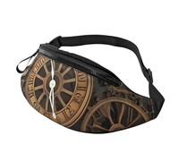 Steampunk Gears - Cangurera con reloj para mujeres y hombres, bolsa cruzada con cinturón, a la moda, pequeña, riñonera para exteriores