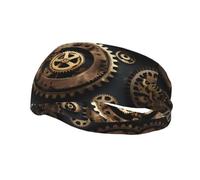 Steampunk Gears Print Banda para el sudor deportiva unisex para adultos Diademas deportivas versátiles Diadema que absorbe la humedad