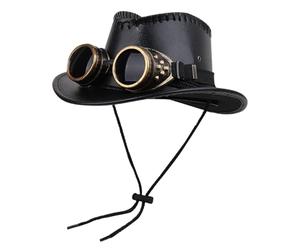 Steampunk Hat, Gothic Traje, 22,05 x 22,83 pulgadas, Top Hat, Dress Up Accessory with Goggles and Gear Decor for Cosplay, Masquerade, Theater, Fashion Shows, Events, Festival, , Photoshoot