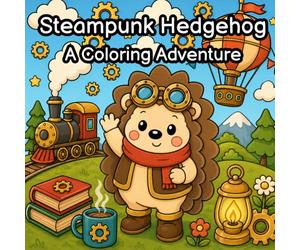 Steampunk Hedgehog: A Coloring Adventure: Soft Life Adventures in a Whimsical World of Gears, Tea, and Gentle Steam