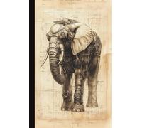 Steampunk Mechanical Elephant Hardcover Composition Notebook | Vintage Illustration Journal | 5.5x8.5 in | 240 Pages | College Ruled Lines | Unique Gift for Students & Professionals