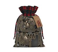Steampunk Mechanical Gears - Bolsa de regalo artesanal de arpillera con cordón, una elegante bolsa de regalo textil perfecta para cualquier ocasión