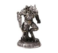 Steampunk Mechanoid Dragon Warrior - Estatua de acabado metálico de resina fundida en frío