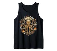 Steampunk Octopus Chef Cook Mechanical Cuisine Camiseta sin Mangas