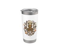Steampunk Octopus Chef Cook Mechanical Cuisine Vaso térmico de acero inoxidable de doble pared