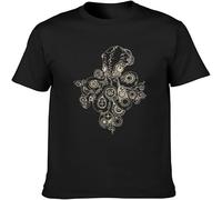 Steampunk Octopus Unisex T-Shirt Printed tee Graphic Top Men Shirt Black XXL