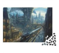 Steampunk Paisaje Urbano Night Puzzle 1000 Piezas Ciudad Steampunk Cartón para Niños 12+ Regalo Cumpleaños para Decorar Oferta Mejor Regalo Precio Económico 52x38cm/1000pcs