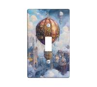 Steampunk - Placas de cubierta para interruptor de luz de globo aerostático/cubiertas de salida, color bronce vintage para decoración del hogar, placas de pared de diseño singular, tamaño estándar
