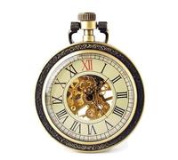 Steampunk Reloj Cara Abierta - boshiya Windup de Esqueleto mecánico Reloj de Bolsillo con Cadena para Hombres Mujeres
