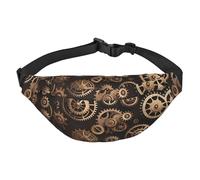 Steampunk - Riñonera con engranajes mecánicos, resistente al agua, para correr, para mujer, con opciones de uso versátiles, práctico agujero para auriculares, ideal para viajes y entrenamiento, para