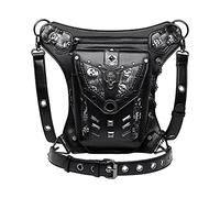 Steampunk - Riñonera tipo mensajero para mujeres y hombres, Black, 33x30CM, como se muestra en la